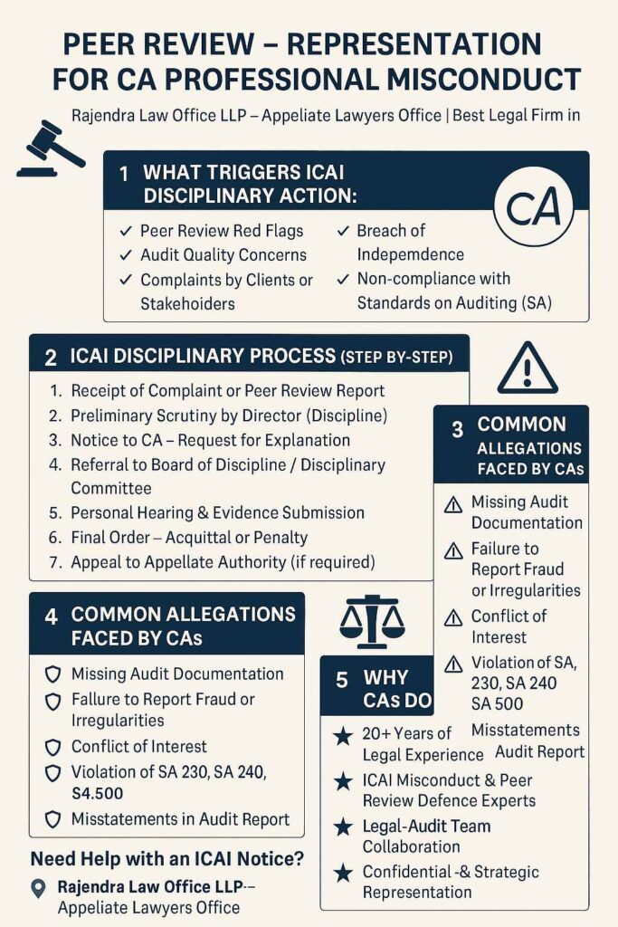 Peer review - Representation for CA Professional misconduct