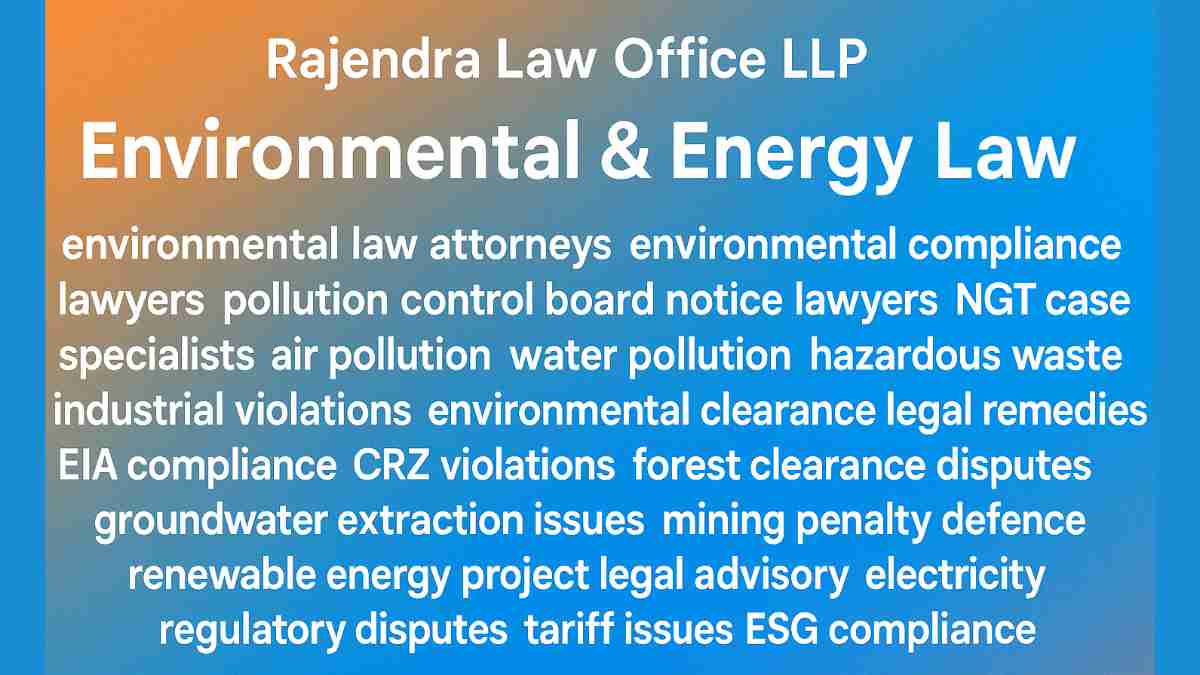 Environmental & Energy Law Services at LawyerChennai.com