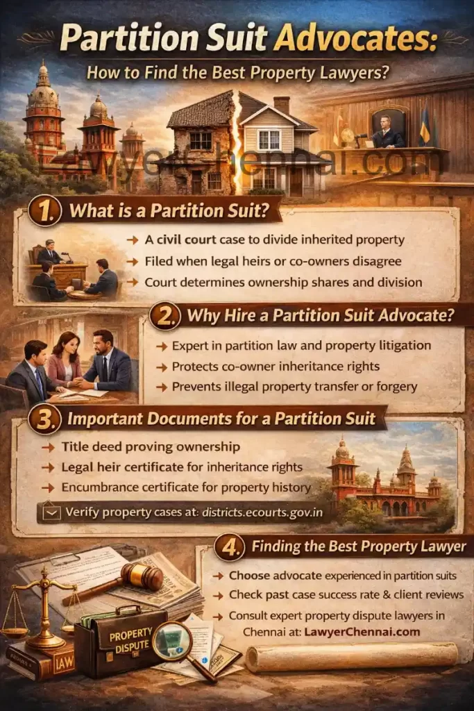 Partition suit Advocates: How to find the Best Property Lawyers? Infographic