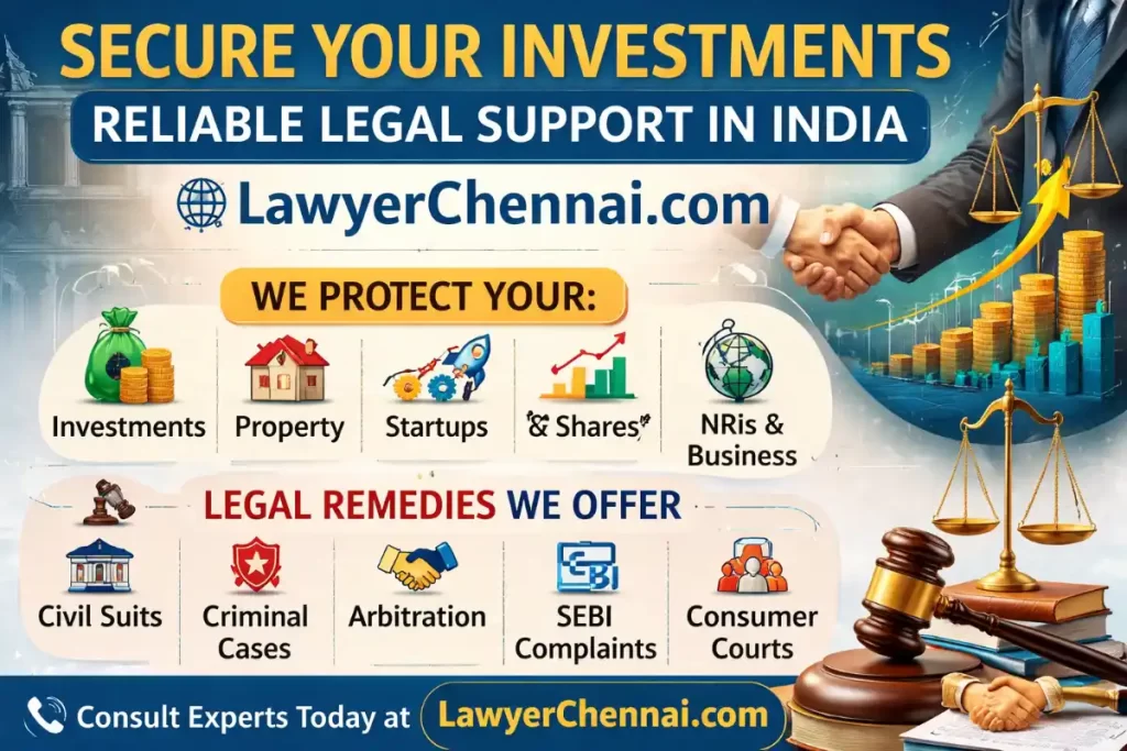 Secure Your Investments: Reliable Legal Support in India - Infographic