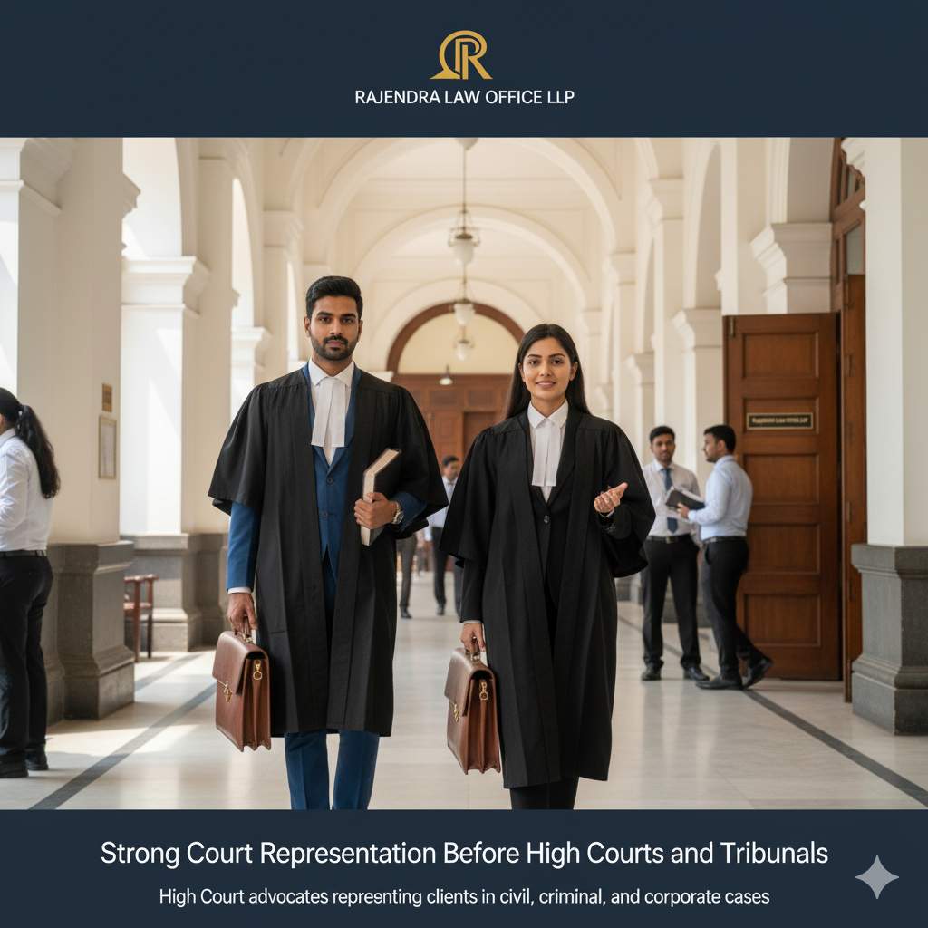 Lawyer Chennai Court Representation Image idea: Advocates walking inside the Madras High Court premises or arguing in court. Caption: Strong Court Representation Before High Courts and Tribunals: High Court advocates representing clients in civil, criminal, and corporate cases"