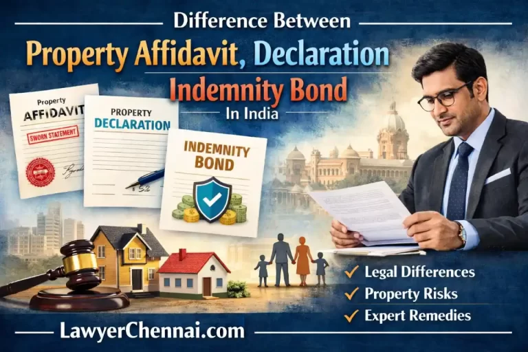 Difference Between Property Affidavit, Declaration & Indemnity Bond in India | Property Lawyer Chennai