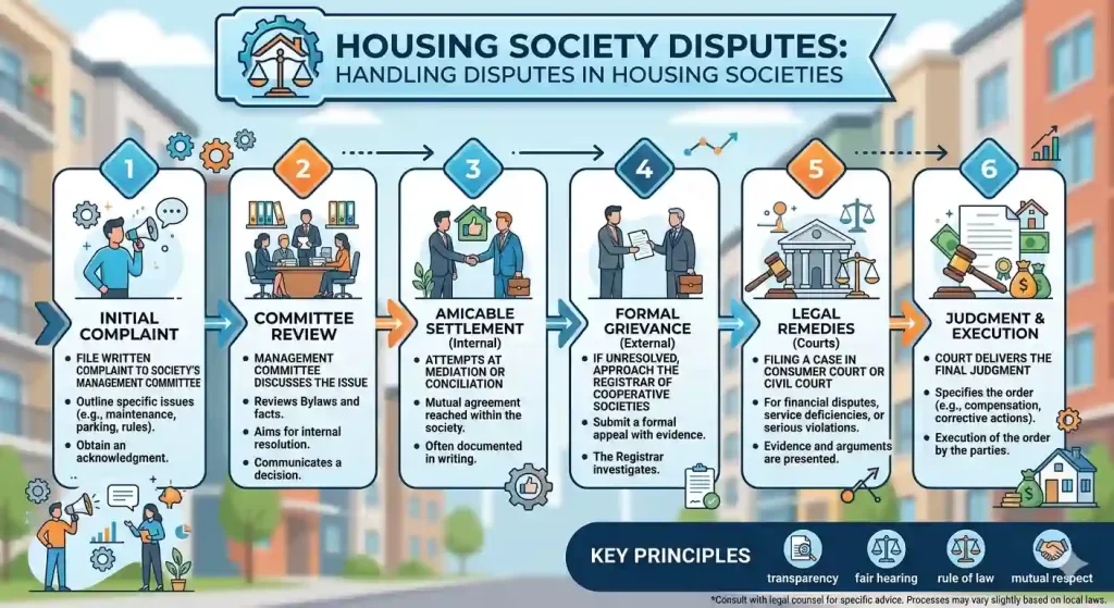 Housing Society Disputes: Handling disputes in housing societies