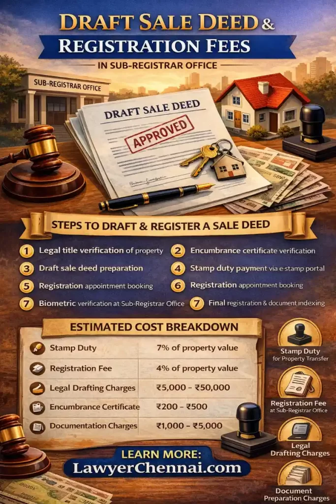 Infographic - Draft Sale Deed: What Is the Fee for Drafting and Registering It in the Sub-Registrar Office?