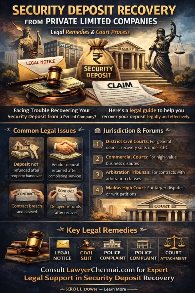Legal Help to Recover Security Deposit from Pvt Ltd Company – Civil Suit, BNS Complaint & Court Remedies