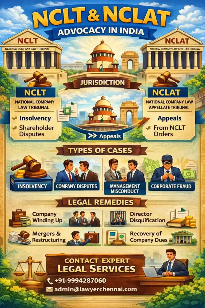 NCLT & NCLAT Advocates in Chennai | Corporate Lawyers for Insolvency, Company Disputes & Tribunal Litigation