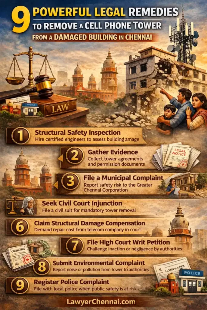 Telecom Tower Removal Guide: 9 Legal Remedies for Structural Damage in Chennai Buildings