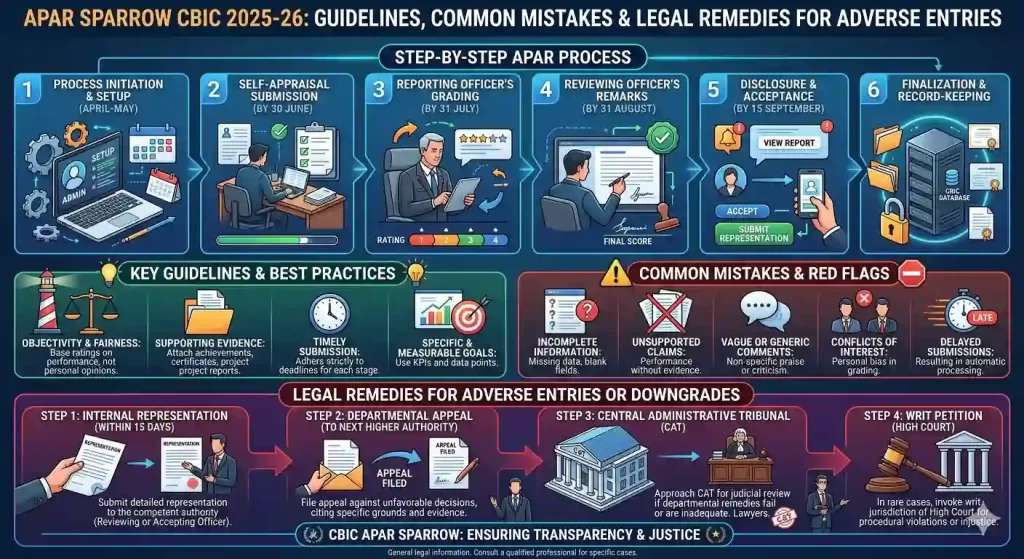 APAR SPARROW CBIC 2025-26: Guidelines, Common Mistakes & Legal Remedies for Adverse Entries