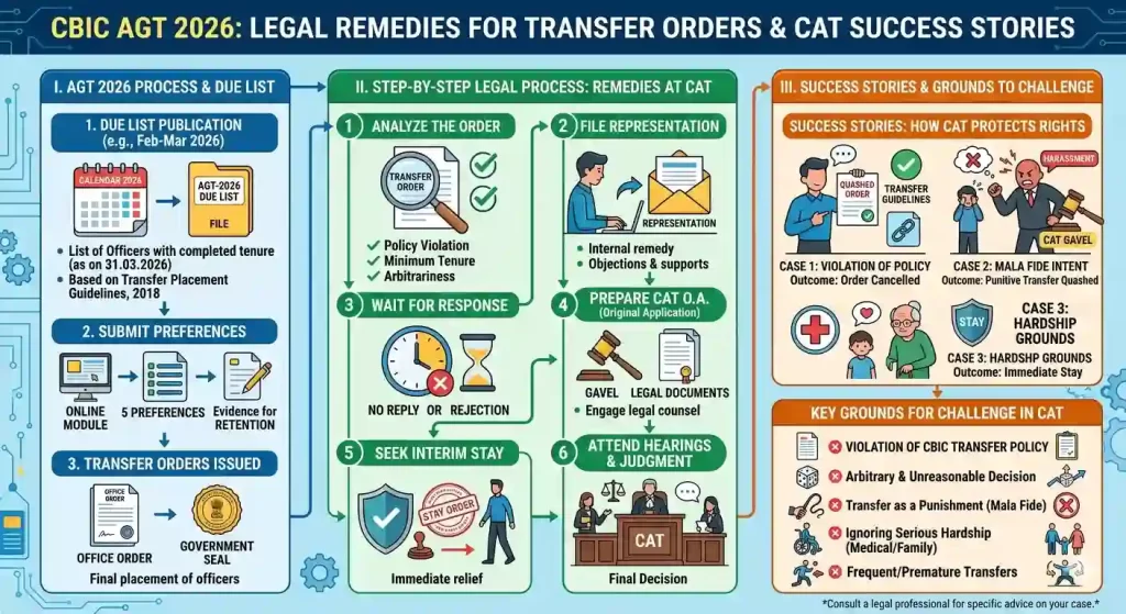 CBIC AGT 2026 Due Lists & Transfer Orders: Legal Remedies & CAT Success Stories