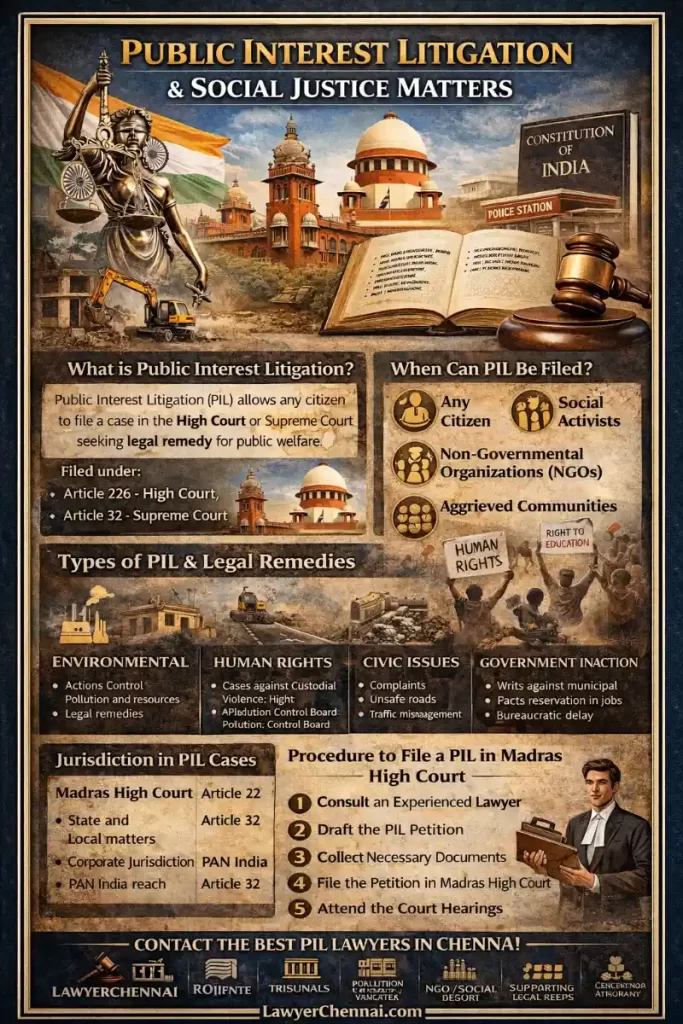 Infographic - Public Interest Litigation (PIL) & Social Justice Matters in India