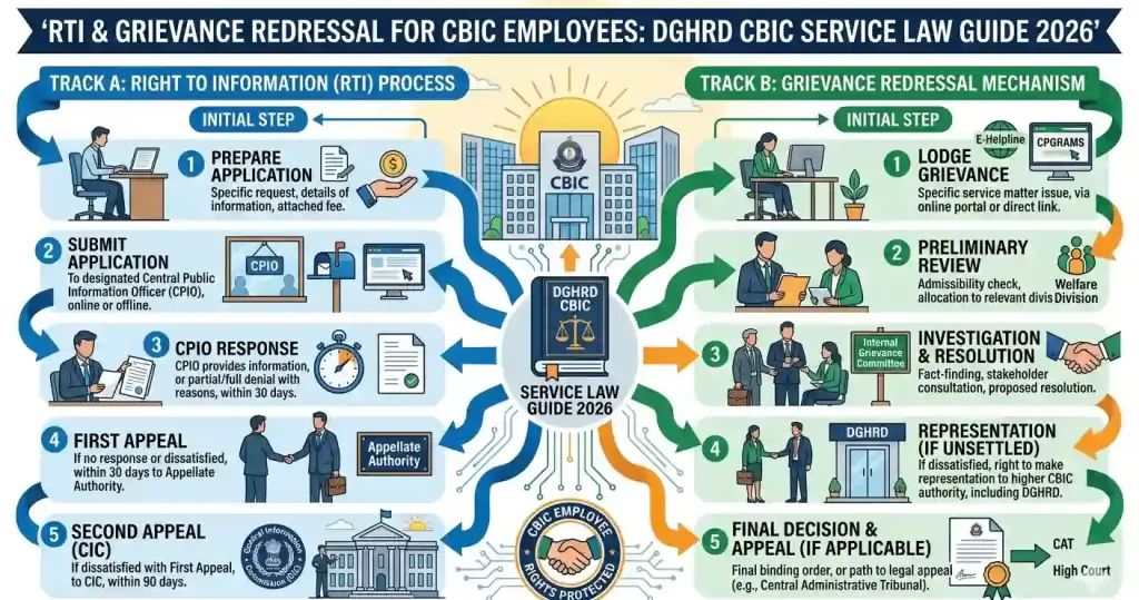 RTI & Grievance Redressal for CBIC Employees: DGHRD CBIC Service Law Guide 2026