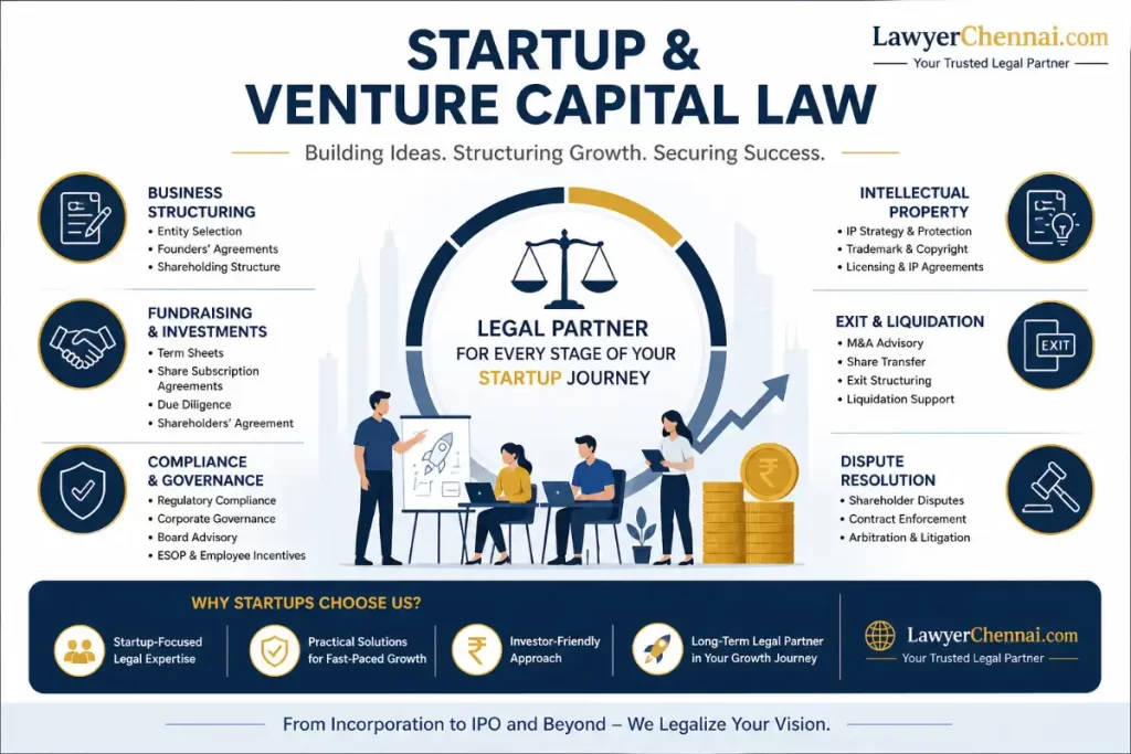 Infographic - Startup & Venture Capital Law: Comprehensive Legal Solutions in Chennai