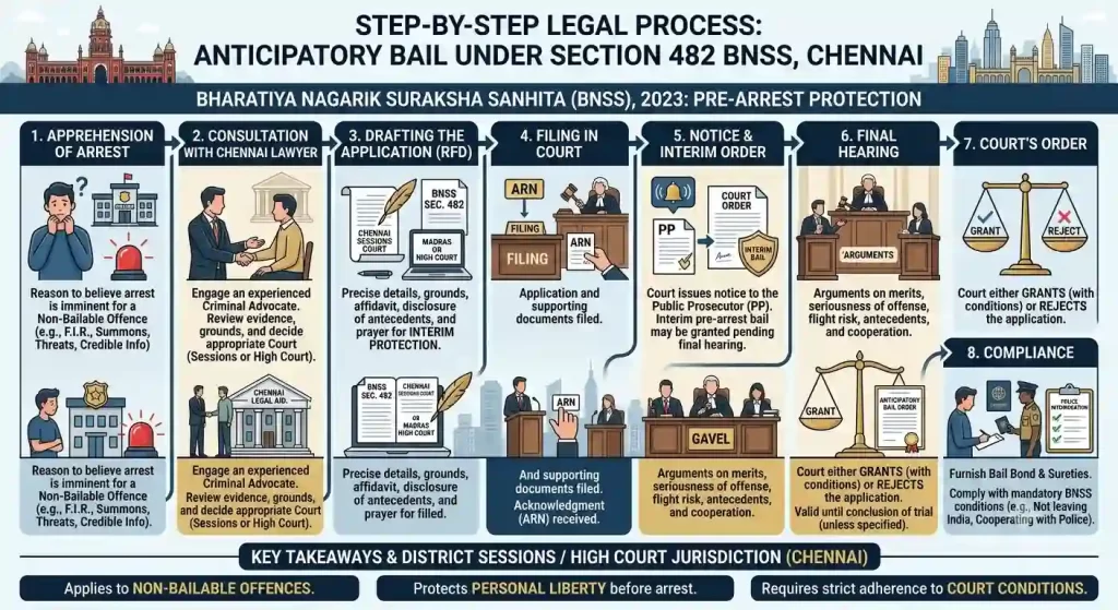 Anticipatory bail procedure under Section 482 BNSS in Chennai